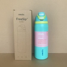 Owala FreeSip Turquoise Lime Special Edition Tumbler 32oz Stainless Steel