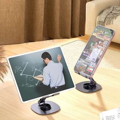 Phone Stand Mini Tablet Pad Holder All Metal 360° Rotation Stable Adjustable - Afbeelding 8 van 8