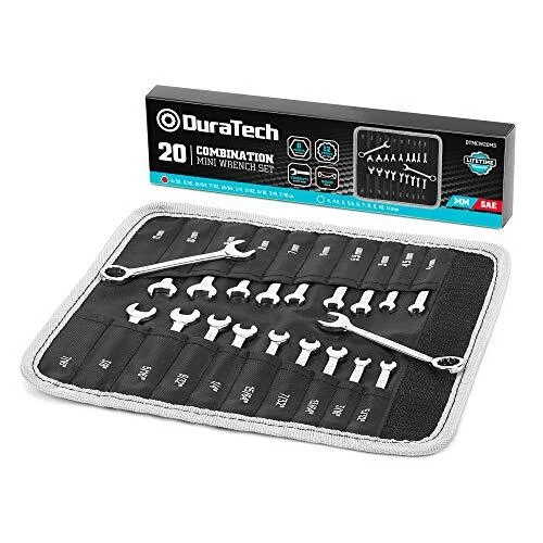 DURATECH Midget Wrench Set Mini Combination Wrench Set Metric SAE 20 Pie