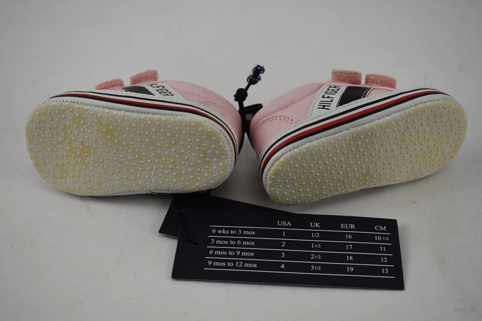 Tommy Hilfiger Toddlers Babies Signature Stripe Pink Sneaker Size 1 - Image 2 of 3