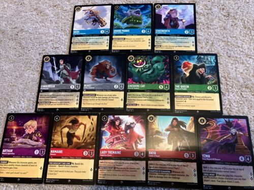 Disney Lorcana Rise of the Floodborn Super Rare lot of 12 cards non foil NEW - Picture 1 of 3