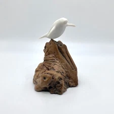 John Perry Manatee Sculpture Figurine On Burlwood