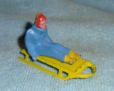 VINTAGE LEAD BARCLAY "Girl on Sled" In Blue w/Orange  Yellow B193 VG Free Ship
