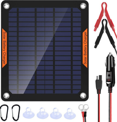 Waterproof Solar Battery Maintainer Car RV Charger 12 Volt Tender ...