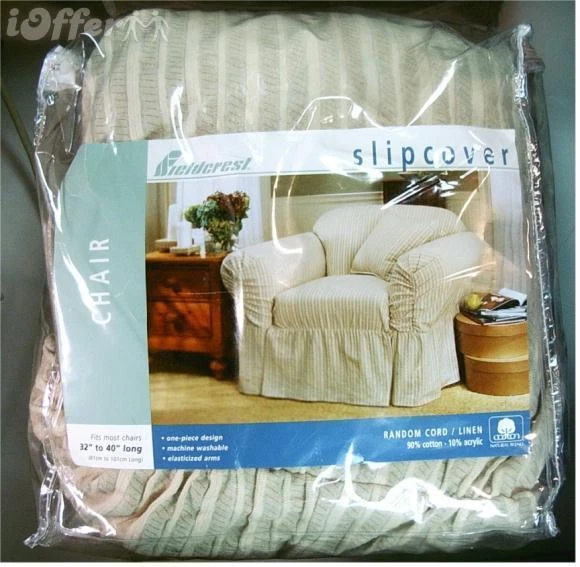 ¡NUEVO! Funda para silla Surefit cordón aleatorio a rayas de lino Foto 2 de 3