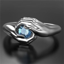 Women 925 Silver Filled,Gold Ring Cubic Zircon Jewelry Fashion Gift Sz 6-10