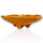 Mid Century McCoy Pottery Planter Dish Burnt Orange Speckled #1803  7 inch