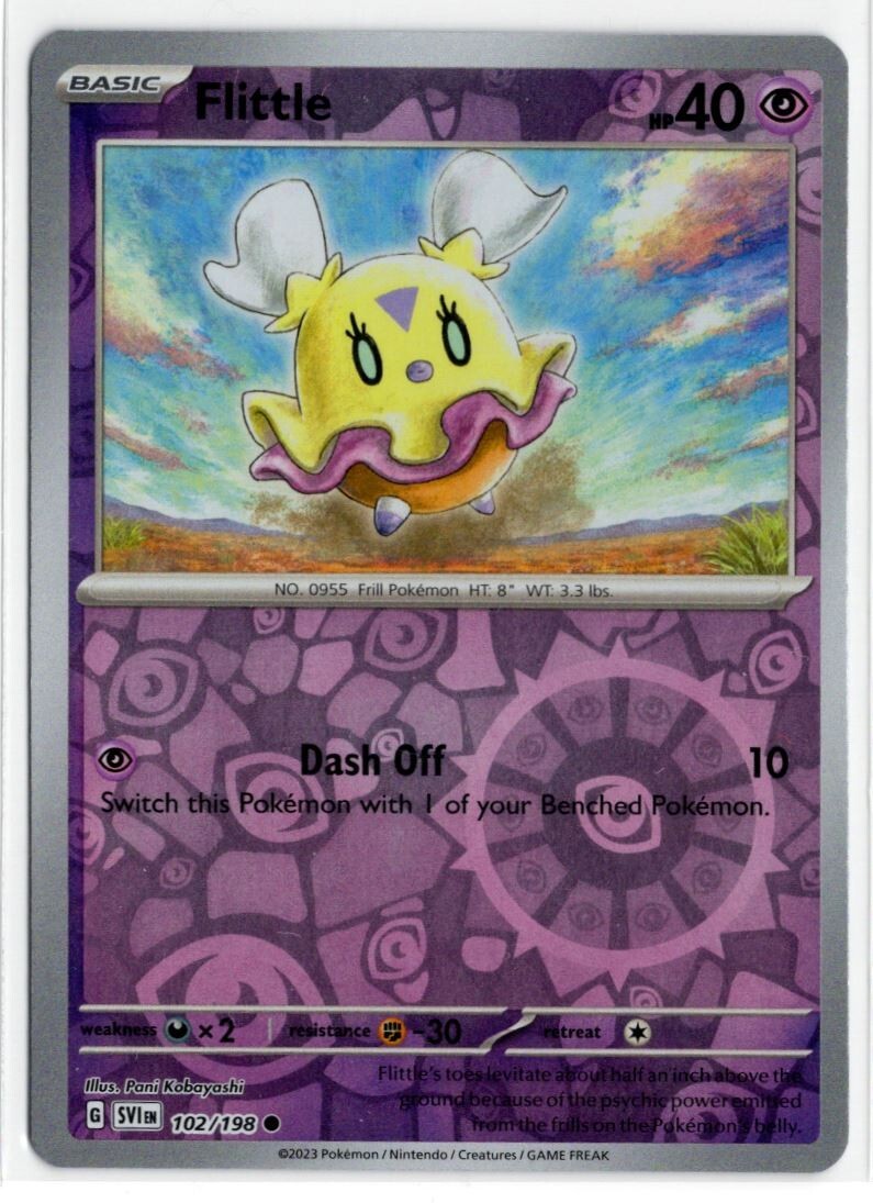 Pokemon Scarlet Violet Base SV1 Reverse Holo 102/198 Flittle
