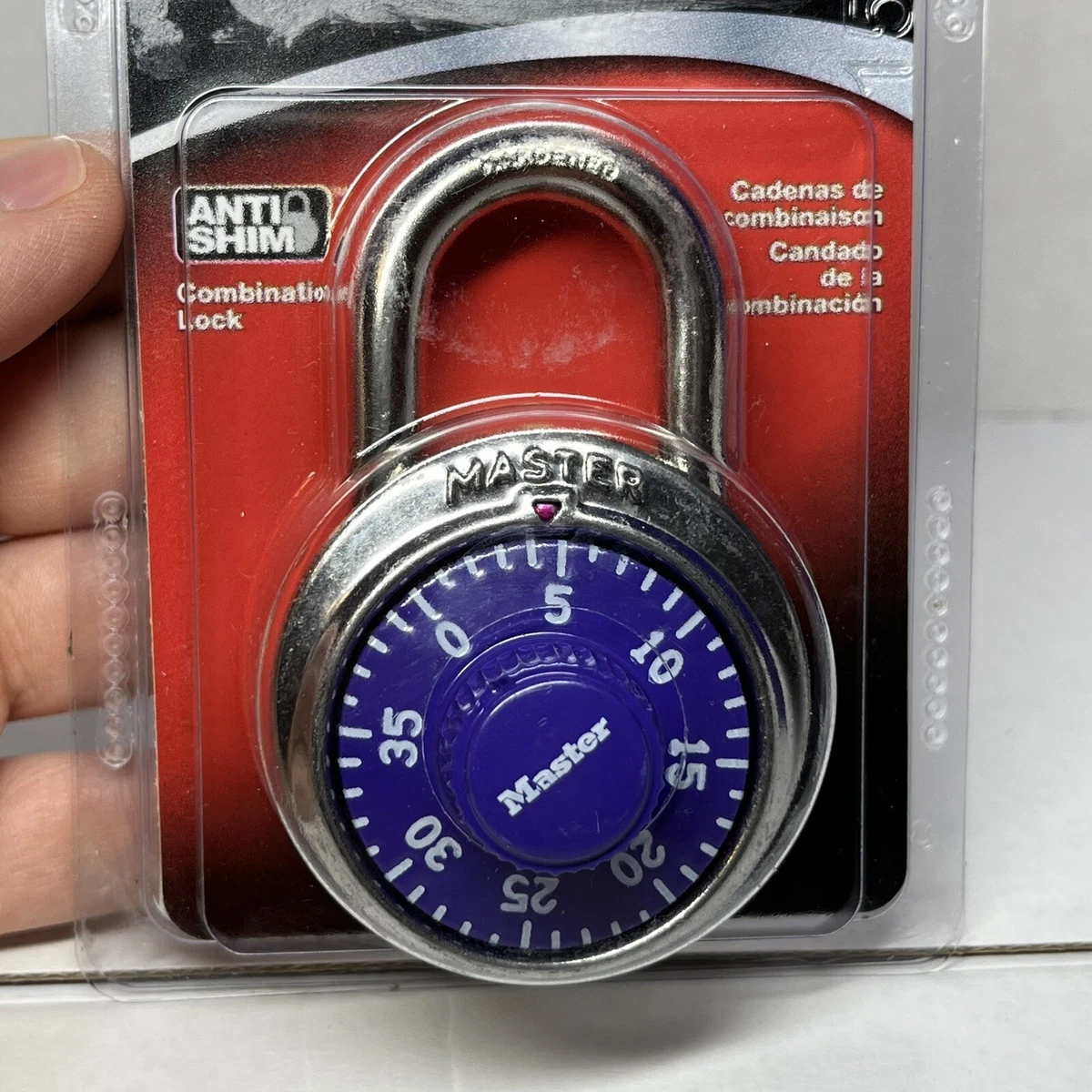 Master Lock Padlock Combination Purple Dial Anti Shim New in Package 1514D  19mm