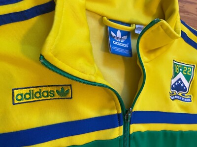 Adidas Brazil 1822 Yellow Soccer Jacket Men's Large