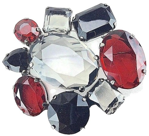 Broche Insigne Hippocampe Charles Forgelot - Argent Massif Avec Marcassite Et Rubis - Occasion