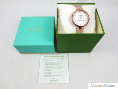 NEW Kate Spade Holland Cat Pink Blush Vachetta Leather Strap Watch