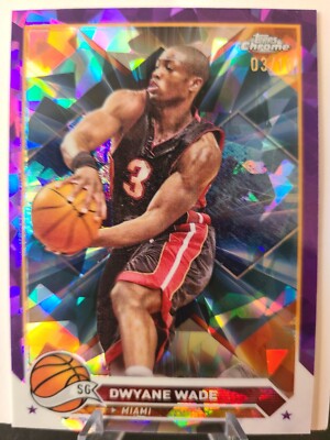 2023-24 Topps Chrome Sapphire Dwyane Wade Purple  3/10 jersey # match Heat 154