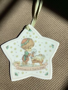 Precious Moments Ornament “Christmas Is The Time To Share”.   1993