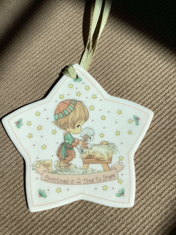 Precious Moments Ornament “Christmas Is The Time To Share”.   1993