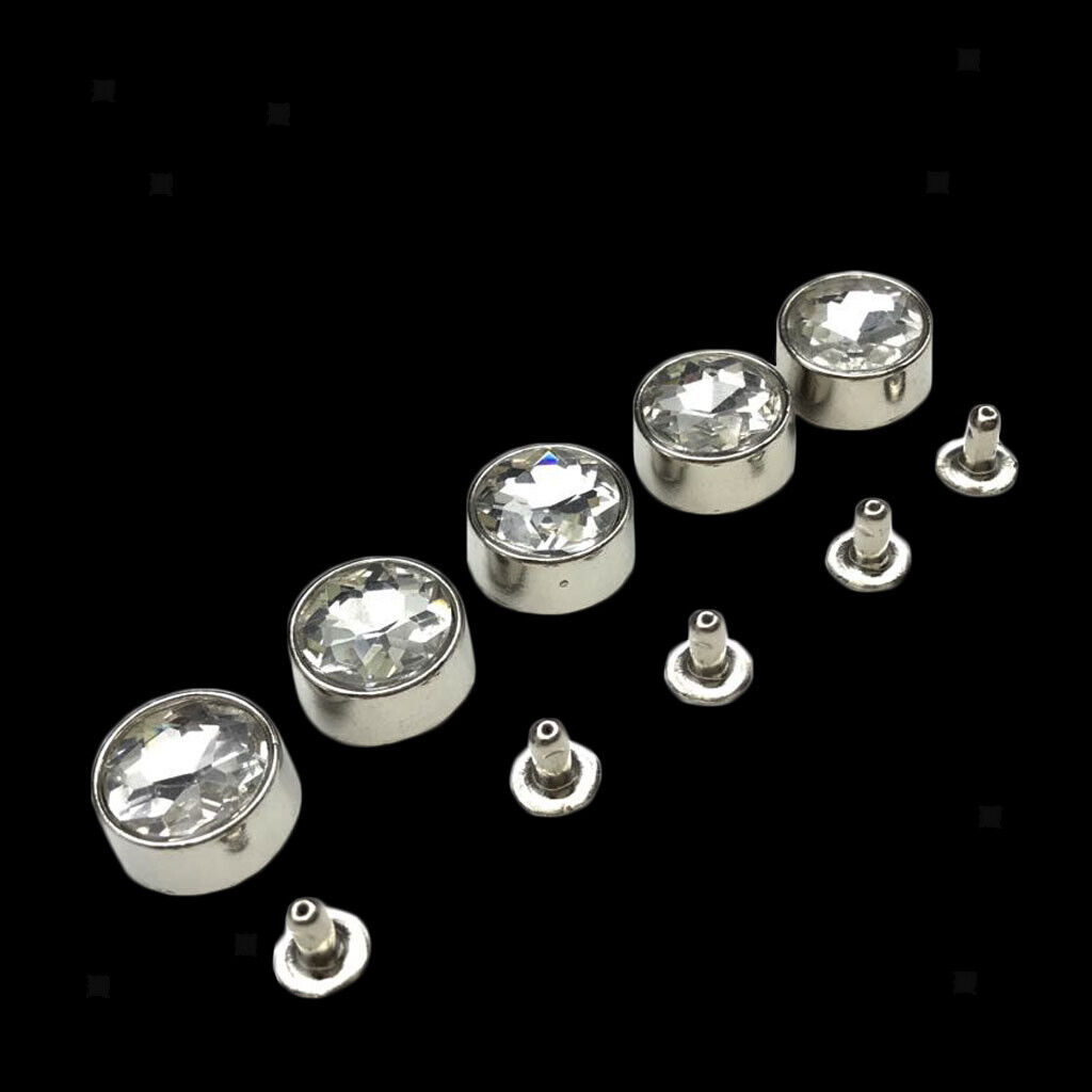 5pcs Crystal Rhinestone Rivet Nail Buttons for DIY Crafts Tapere