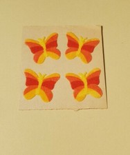 Vintage Sandylion Fuzzy Flocked Butterfly Stickers