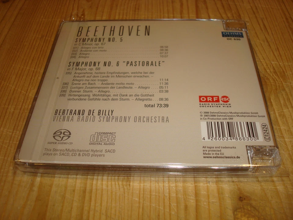 BERTRAND DE BILLY Beethoven Symphonies 5 & 6 OEHMS SACD NEW Signed NEU Signiert - Bild 2 von 2