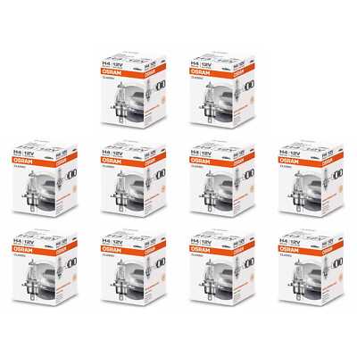 10x OSRAM CLASSIC H4 60/55 W 1650/1000 lm Glühlampe Glühbirne Birne
