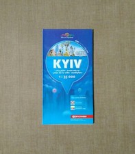 Kyiv city map Ukraine 1:35000 in Ukrainian English German French Kiev