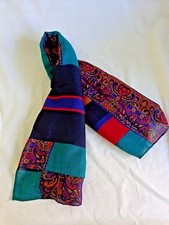 Symphony Scarfs Fashion Scarf Green Patterned 30" x 30" Rayon Italy