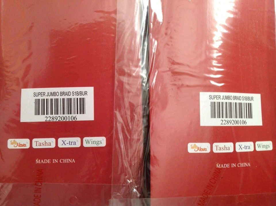 5 PACKS TRENZADO CABELLO DE TASHA 100% CENA KANEKALON JUMBO TRENZA COLOR 1B/BUR. Foto 4 de 4