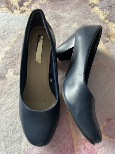 Ladies Lovely Navy Court Air Hostess Comfortable Heels Shoes Size 6 - Picture 1 of 3