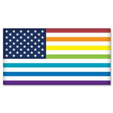 USA Diversity Rainbow flag car bumper sticker decal 5" x 3"