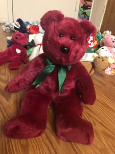 CRANBERRY BIG TEDDY BEAR TY Beanie Baby ORIGINAL 1998 RETIRED Collectible | eBay