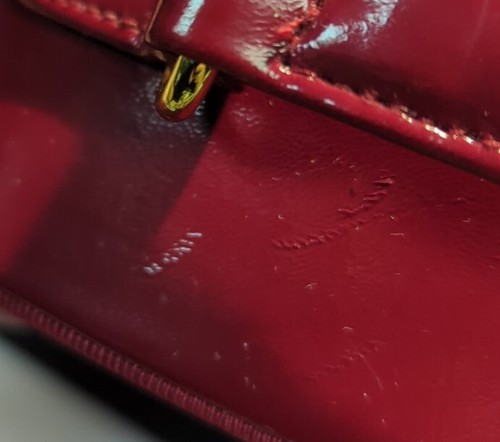 Estee Lauder Train Case Cosmetic Bag, Red Patent Leather / Vinyl, Pre-Owned - Picture 14 of 18