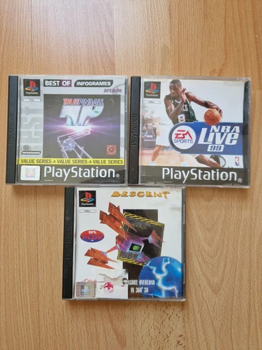 PS1 Playstation 1 Spielesammlung True Pinball NBA Live 99 Descent