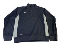 Nike Therma Fit Core Fleece Mens 1/4 Zip Pullover Sweatshirt Medium Black 455966