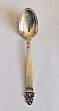 TH Marthinsen Norway Silverplate 1967 VIDAR 5 O'clock Teaspoon 5 1/4" SCROLL MCM
