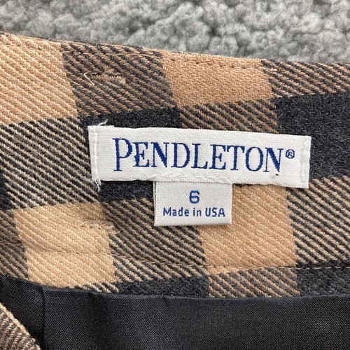Gonna a matita Pendleton lana a quadri taglia 6 nera marrone chiaro con cintura USA foderata midi carriera - Foto 11 di 14