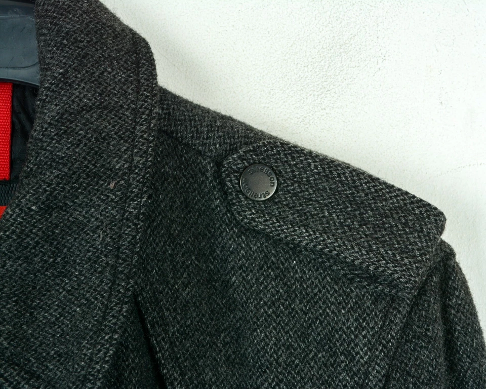 Abrigo STRELLSON Para Hombres Reino Unido 40 EE. UU. Lana Virgen Guisante Formal Gris Chaqueta Top UE 50 M Foto 4 de 4