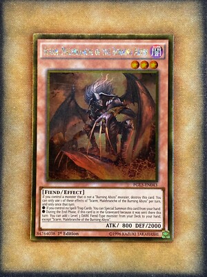 Yugioh Scarm, Malebranche of the Burning Abyss PGL3-EN043 Gold Rare 1st Ed NM