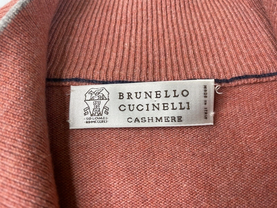 Пуловер Brunello Cucinelli 100% кашемир 1/4 на молнии свитер джемпер мужской 58 Италия - Изображение 3 из 4