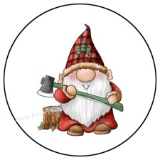 LUMBERJACK GNOME ENVELOPE SEALS LABELS STICKERS PARTY FAVORS
