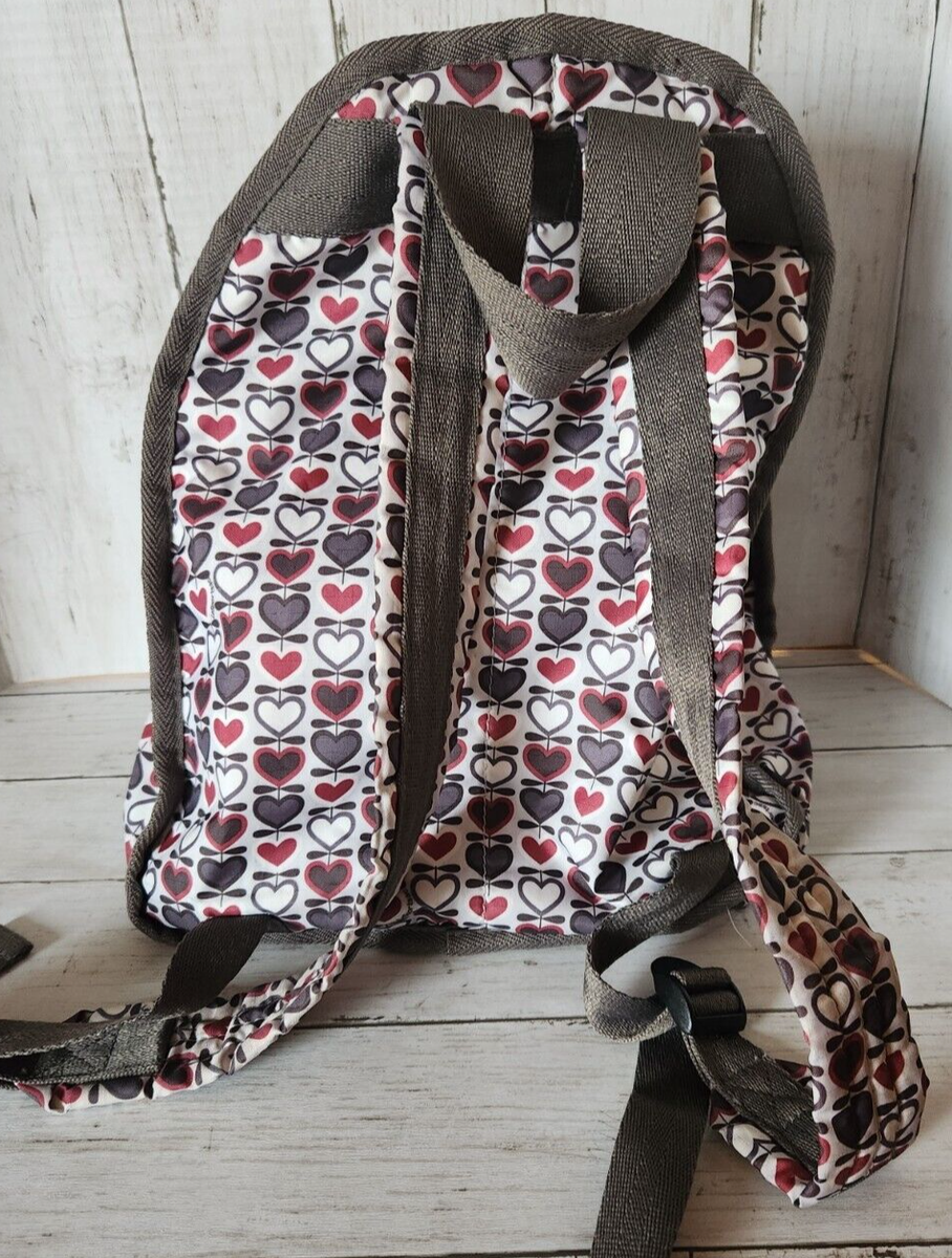 LeSportsac Backpack with Heart Pattern, Like new LeSportsac Heart Pattern Brown Tan Off White Tone Medium  main image 4
