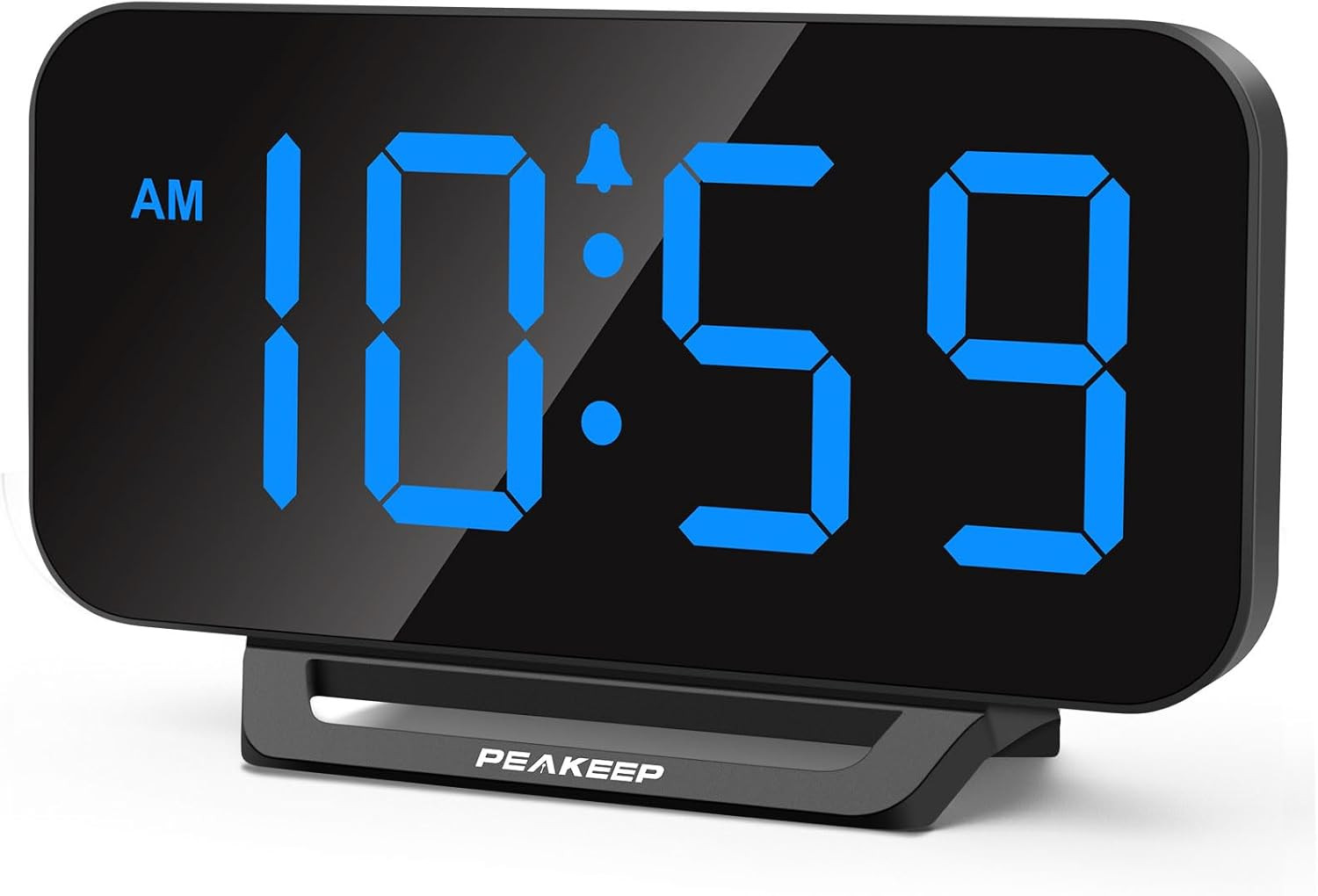 Small Digital Alarm Clock with Large Numbers Dimmable Plug In Battery Backup
