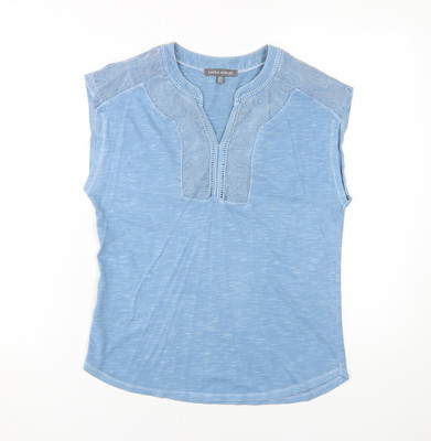Laura Ashley blaue ärmellose Damenbluse, Größe 8