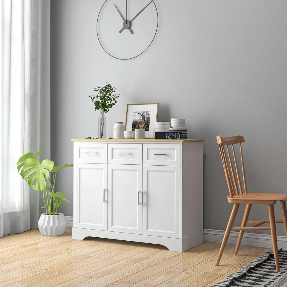 HOMCOM Credenza Moderna con Ripiano Regolabile a 3 Cassetti e 3 Ante - Image 3 of 4