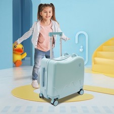 18" Kids Ride-On Suitcase, Children's Luggage Case, Rolling Luggage With Lock