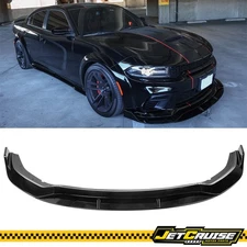 Fits 20-23 Dodge Charger Widebody IKON V2 Glossy Black Front Bumper Lip ABS 4PCS