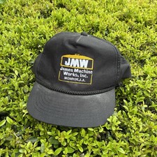 Vintage James Machine Works, INC. Monroe Louisiana Black Trucker SnapBack Hat