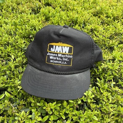 Vintage James Machine Works, INC. Monroe Louisiana Black Trucker SnapBack Hat