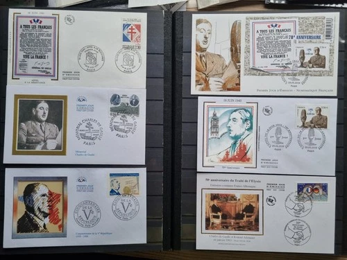 SALE! France Charles de Gaulle Mini collection famous people 6 FDC