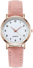 Damenuhr, Damen Analog Quarz Uhr Mit Pu-Leder Armband, Uhren Damen Einfache Busi