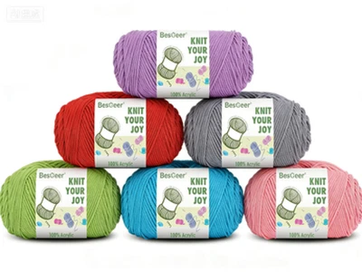 Besgeer Crochet Yarn for Crocheting,Knitting,Tufting,Craft,6pcs of 100g/3.5oz