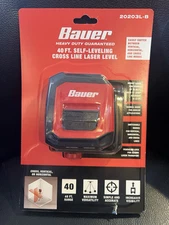 BAUER LASER LEVEL 40ft. SELF LEVELING Cross line laser level 57529 20203L-B
